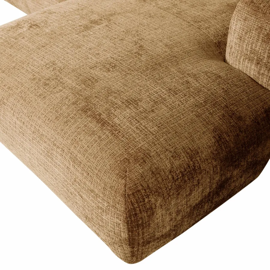 Woood CLOUD chaise longue rechts geweven chenille honinggeel
