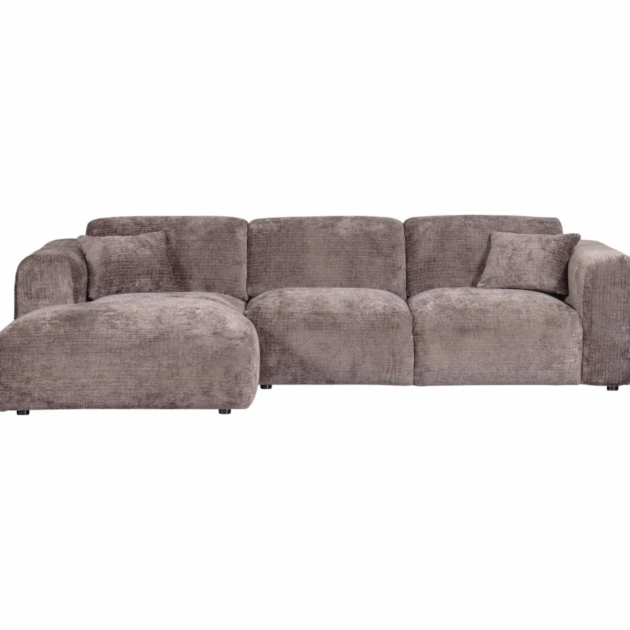 Woood CLOUD chaise longue links geweven chenille taupe Sale