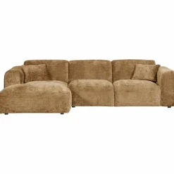 Woood CLOUD chaise longue links geweven chenille honinggeel Hot
