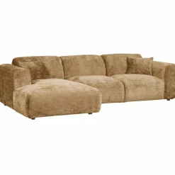 Woood CLOUD chaise longue links geweven chenille honinggeel Hot