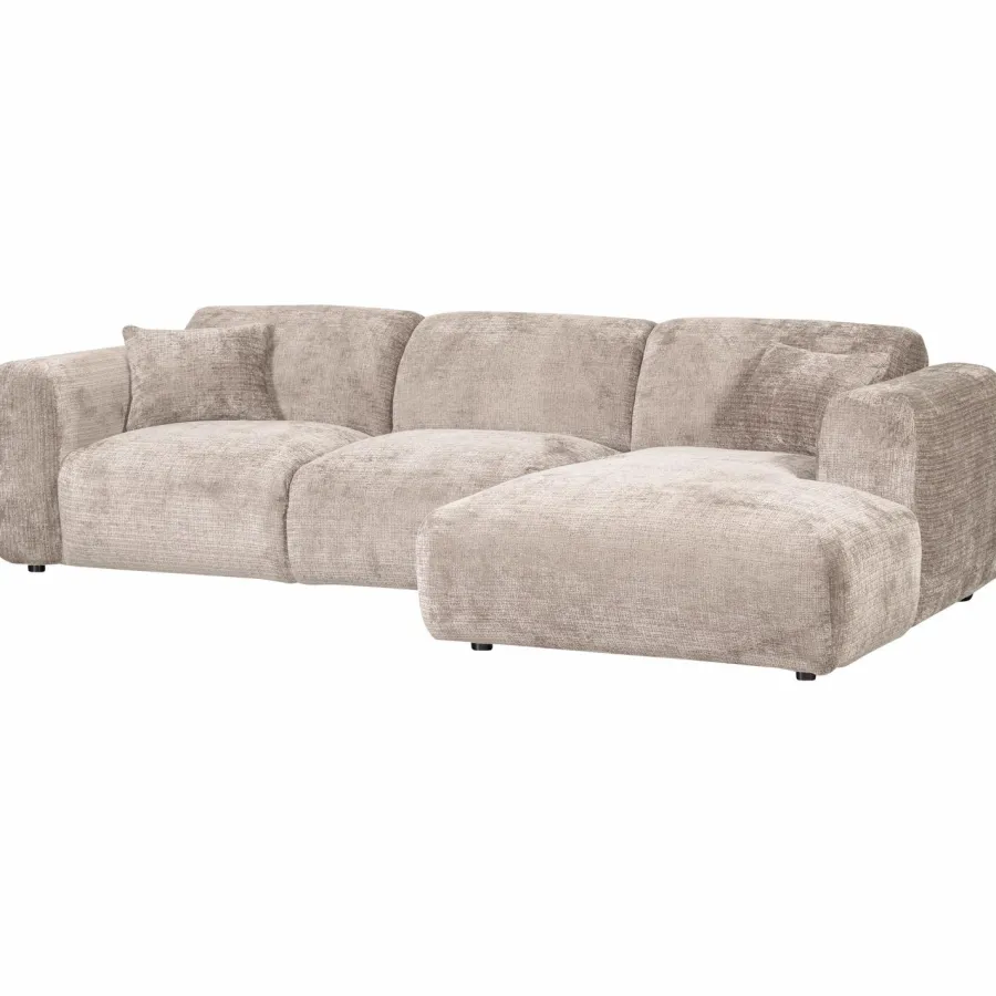 Woood CLOUD chaise longue rechts geweven chenille naturel New