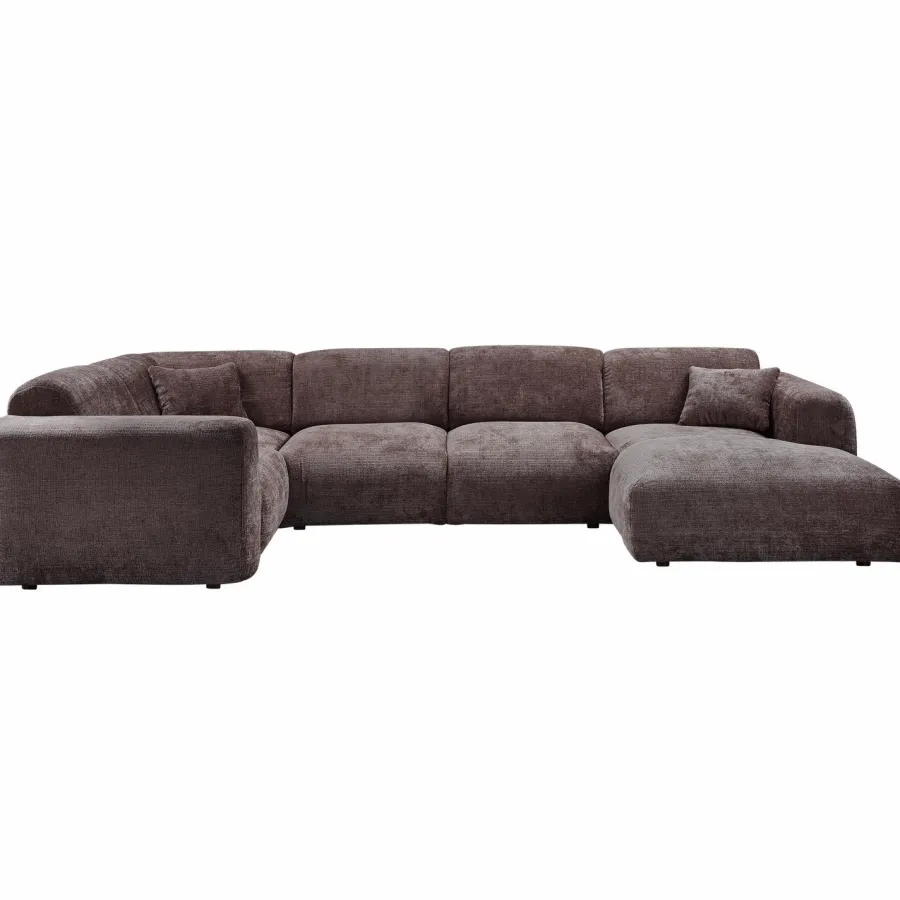 Woood CLOUD hoekbank links geweven chenille warm bruin Clearance