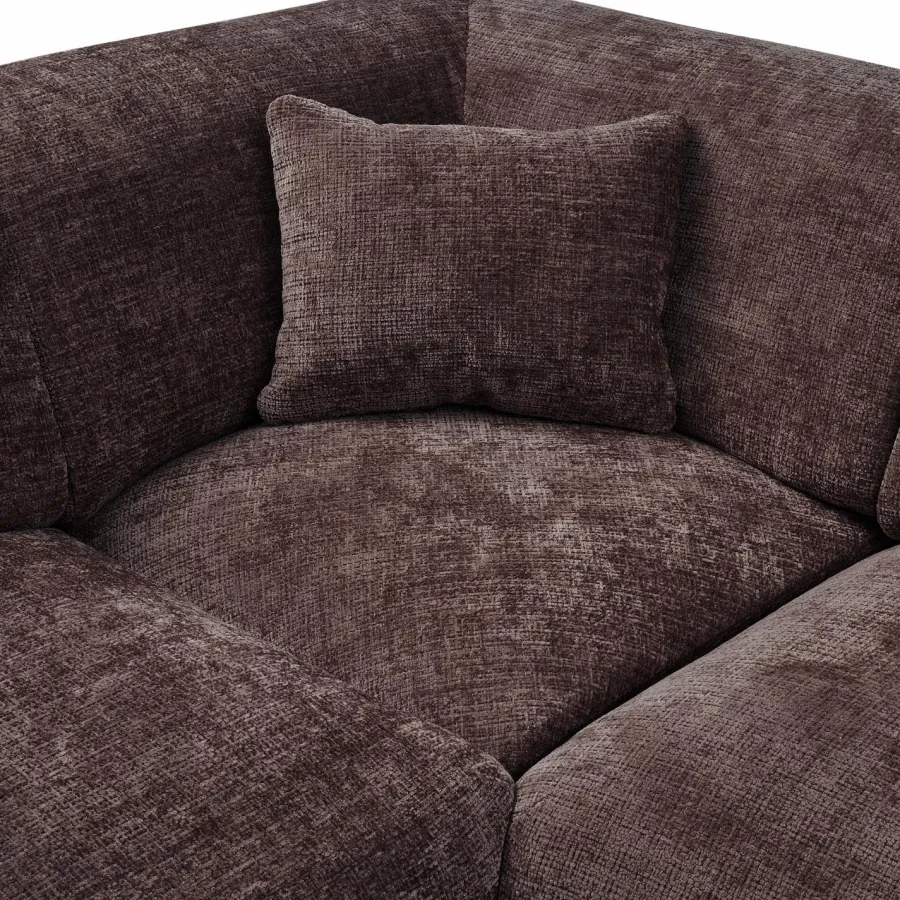 Woood CLOUD hoekbank links geweven chenille warm bruin Clearance