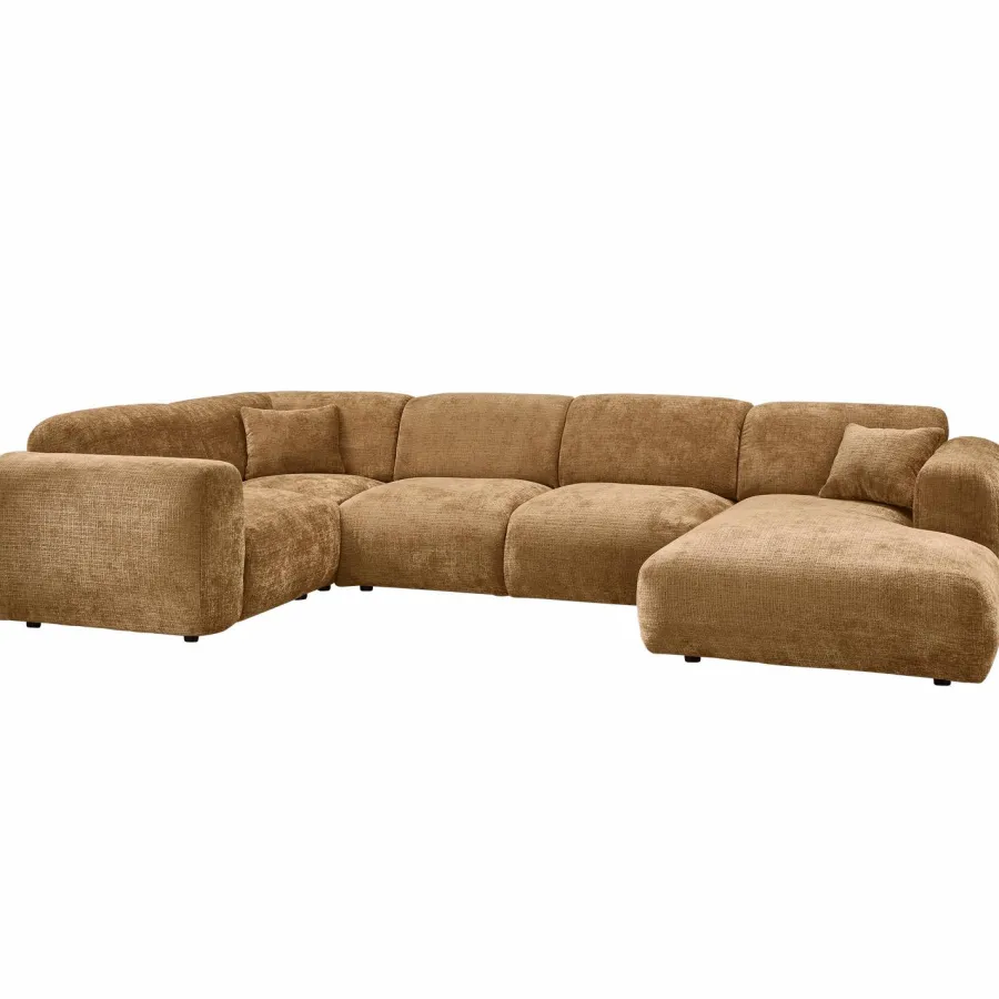 Woood CLOUD hoekbank links geweven chenille honinggeel Sale