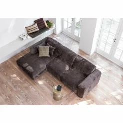 Woood CLOUD hoekbank rechts geweven chenille warm bruin Best