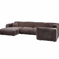 Woood CLOUD hoekbank rechts geweven chenille warm bruin Best