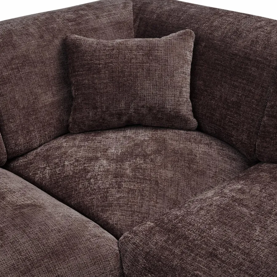 Woood CLOUD hoekbank rechts geweven chenille warm bruin Best