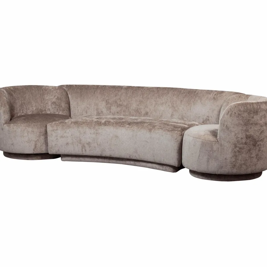 Woood Combi-popular: bankje + fauteuils taupe New