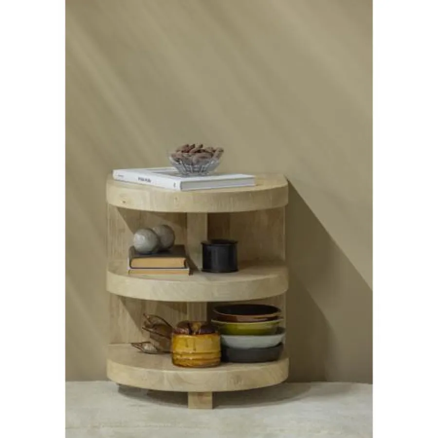 Woood Darren Halfronde Bijzettafel Mango Hout Naturel Hot