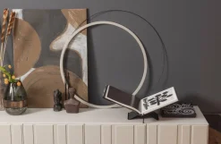 Woood Dave Vaas Glas/hout Blauw/groen 26x19cm Outlet