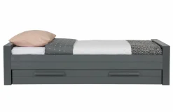 Woood Dennis Bed 90x200 Cm Grenen Steel Grey Geborsteld [fsc] Best