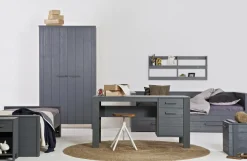 Woood Dennis Bed 90x200 Cm Grenen Steel Grey Geborsteld [fsc] Best