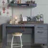 Woood Dennis Bureau Grenen Steel Grey Geborsteld [fsc] Best