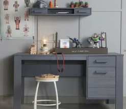 Woood Dennis Bureau Grenen Steel Grey Geborsteld [fsc] Best