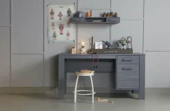 Woood Dennis Bureau Grenen Steel Grey Geborsteld [fsc] Best