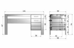 Woood Dennis Bureau Grenen Steel Grey Geborsteld [fsc] Best