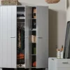 Woood Dennis 3-deurs Kast Grenen Betongrijs Geborsteld [fsc] Clearance
