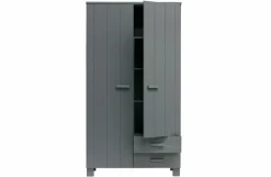 Woood Dennis Kast Met Laden Grenen Steel Grey Geborsteld [fsc] New