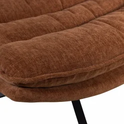 Woood Draaifauteuil Kube met hocker bruin Best