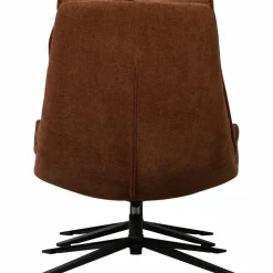 Woood Draaifauteuil Kube met hocker bruin Best