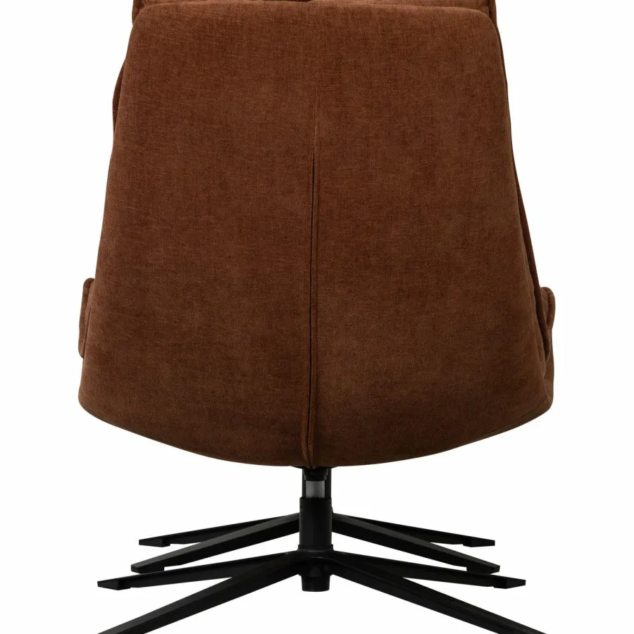 Woood Draaifauteuil Kube met hocker bruin Best