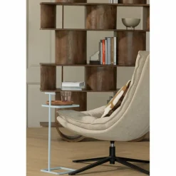 Woood Draaifauteuil Kube met hocker naturel Best