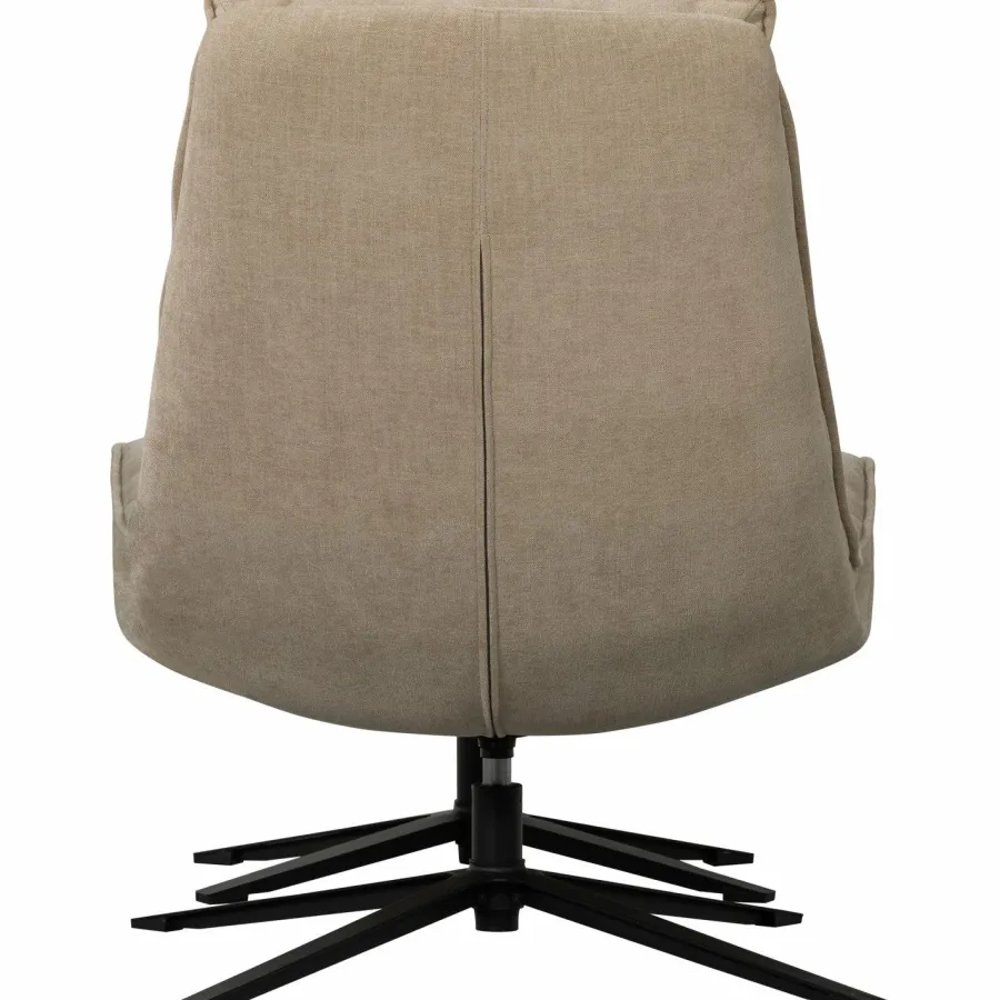 Woood Draaifauteuil Kube met hocker naturel Best