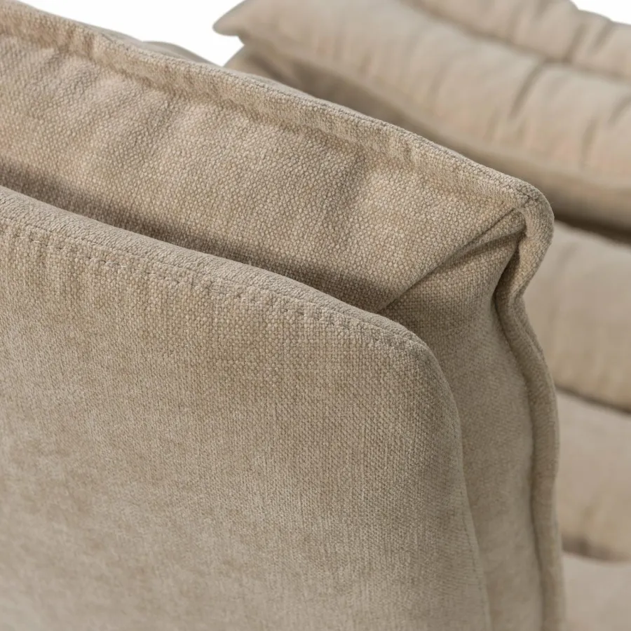 Woood Draaifauteuil Kube met hocker naturel Best