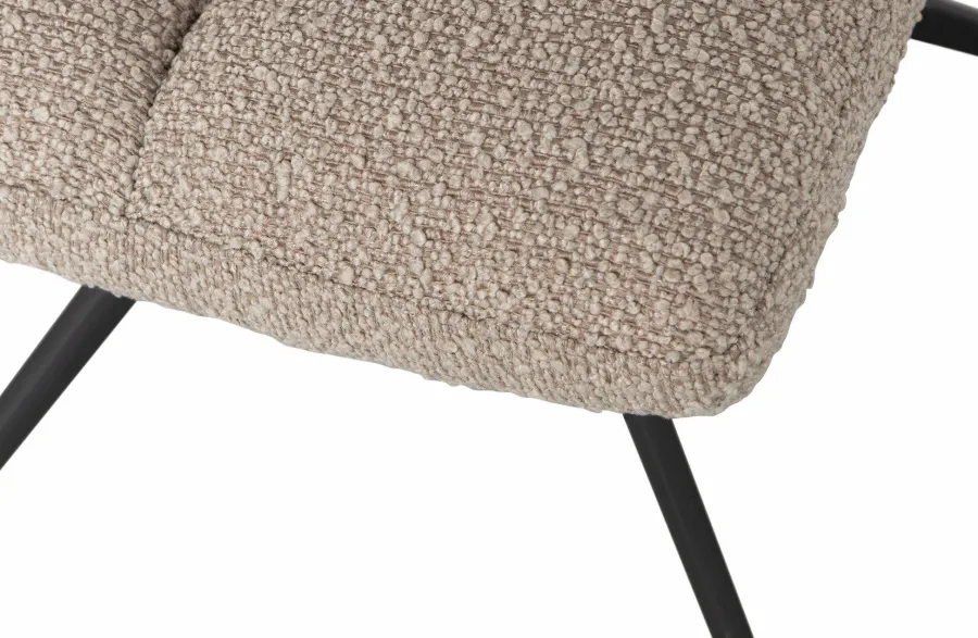 Woood Eettafelstoel Vinny Draaistoel Bouclé Zand Outlet