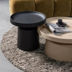 Woood EFIA vloerkleed rond wol bruin melange O200CM Discount