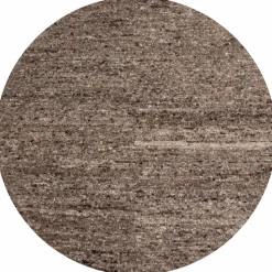 Woood EFIA vloerkleed rond wol bruin melange O200CM Discount