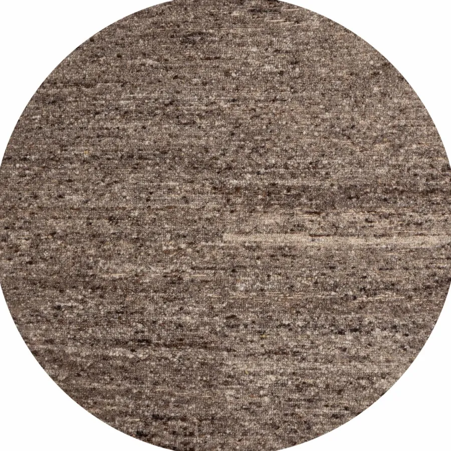 Woood EFIA vloerkleed rond wol bruin melange O200CM Discount