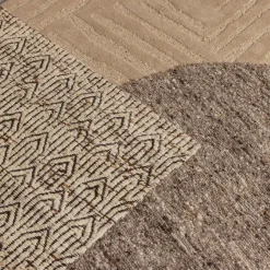 Woood EFIA vloerkleed rond wol bruin melange O200CM Discount