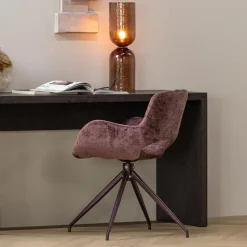 Woood Eliva eetkamerstoel structure velvet paars - set van 2 Online