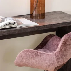 Woood Eliva eetkamerstoel structure velvet paars - set van 2 Online