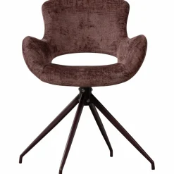 Woood Eliva eetkamerstoel structure velvet paars - set van 2 Online