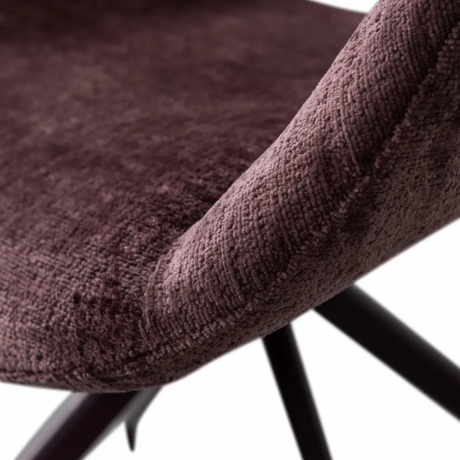 Woood Eliva eetkamerstoel structure velvet paars - set van 2 Online