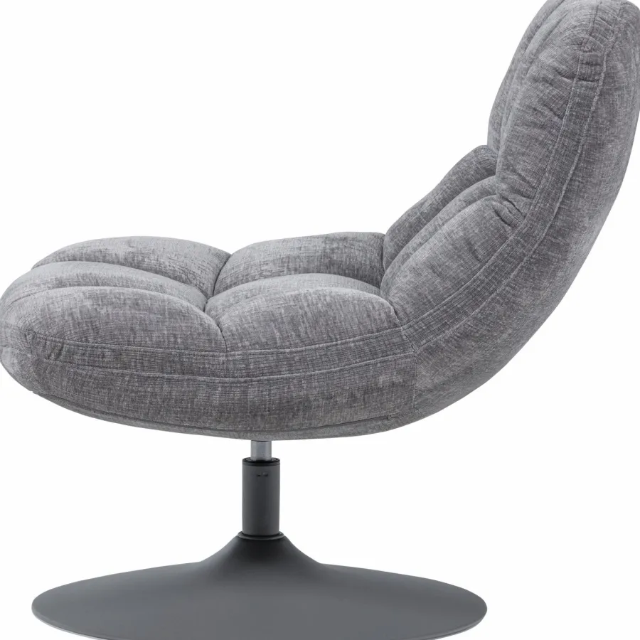 Woood Elvi Draaifauteuil Chenille Structuur Lichtgrijs