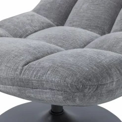 Woood Elvi Draaifauteuil Chenille Structuur Lichtgrijs
