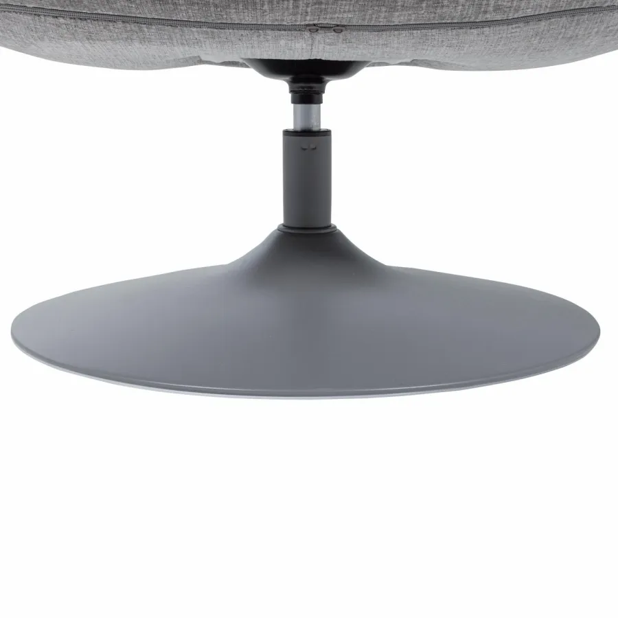 Woood Elvi Draaifauteuil Chenille Structuur Lichtgrijs