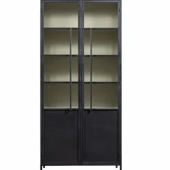 Woood EXHIBIT XL 2-deurs vitrinekast metaal zwart Outlet