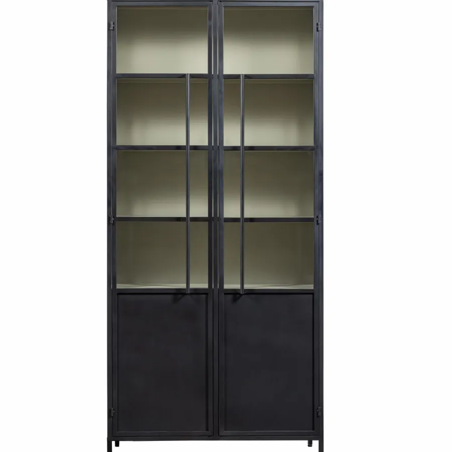 Woood EXHIBIT XL 2-deurs vitrinekast metaal zwart Outlet