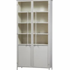 Woood EXHIBIT XL 2-deurs vitrinekast metaal zand Clearance