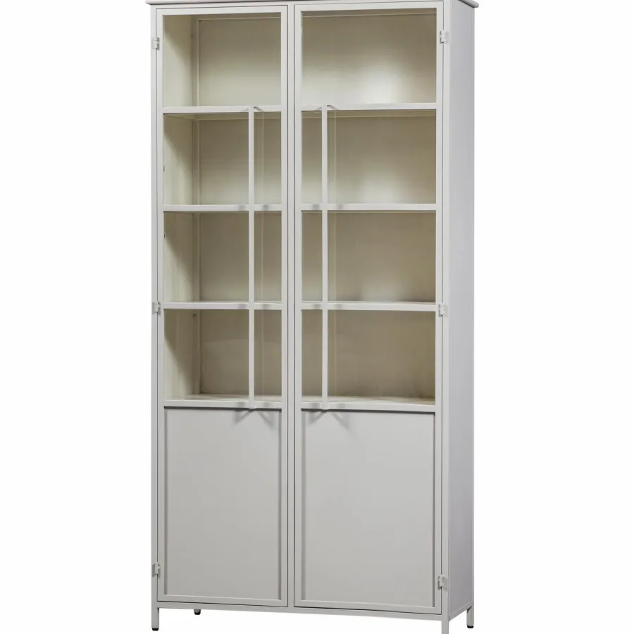 Woood EXHIBIT XL 2-deurs vitrinekast metaal zand Clearance