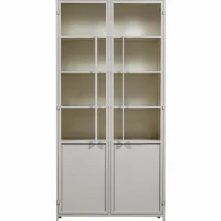 Woood EXHIBIT XL 2-deurs vitrinekast metaal zand Clearance
