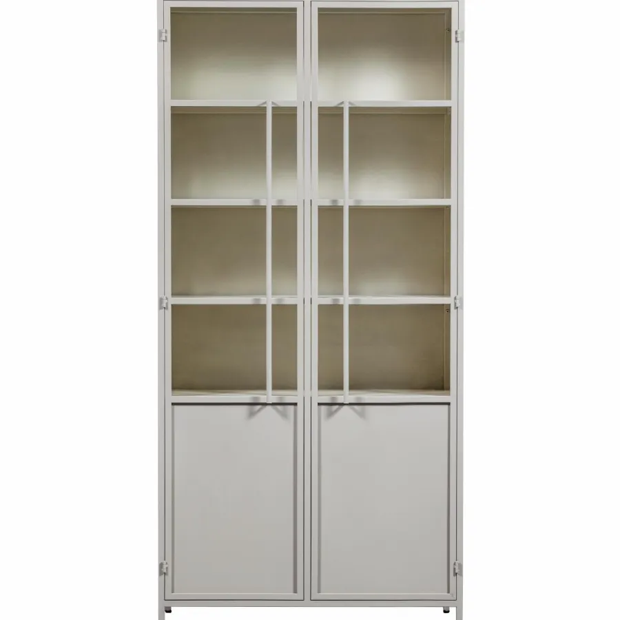Woood EXHIBIT XL 2-deurs vitrinekast metaal zand Clearance