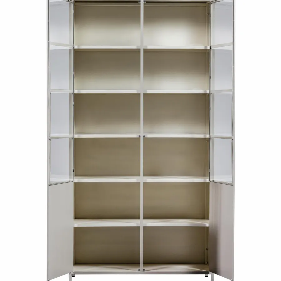 Woood EXHIBIT XL 2-deurs vitrinekast metaal zand Clearance