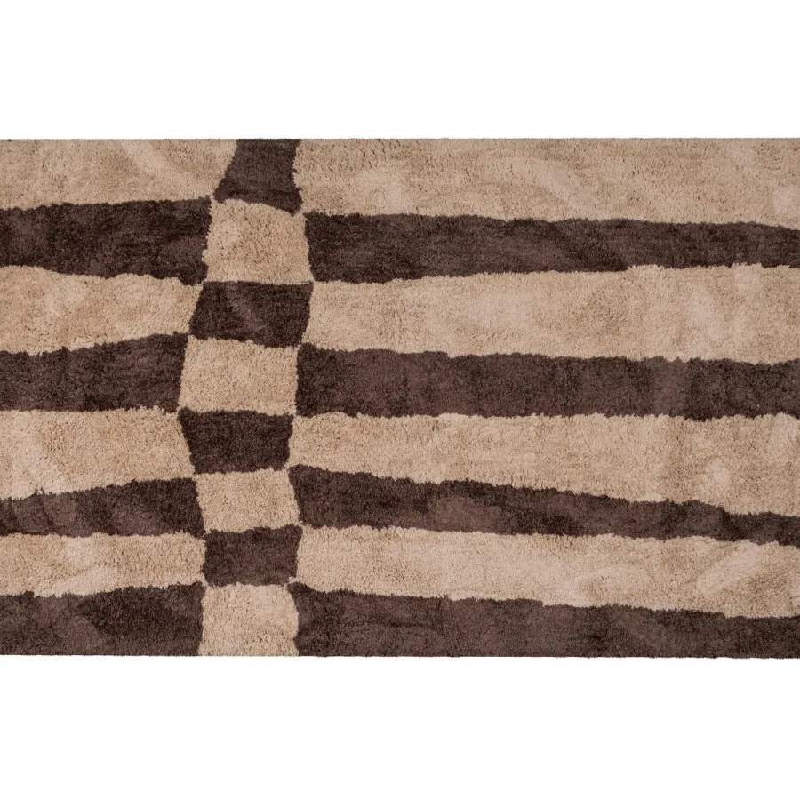 Woood FAFA vloerkleed grafisch dessin bruin 200x300CM Outlet