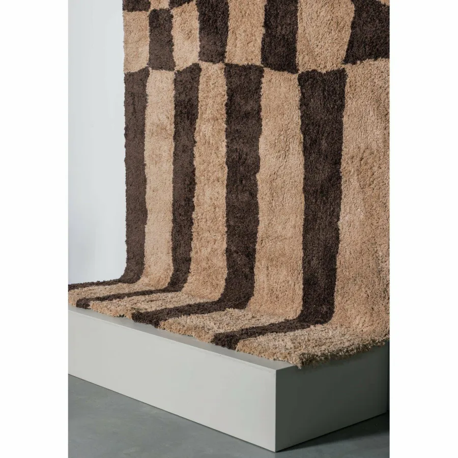 Woood FAFA vloerkleed grafisch dessin bruin 200x300CM Outlet