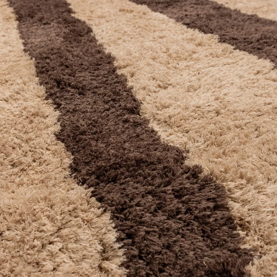 Woood FAFA vloerkleed grafisch dessin bruin 200x300CM Outlet